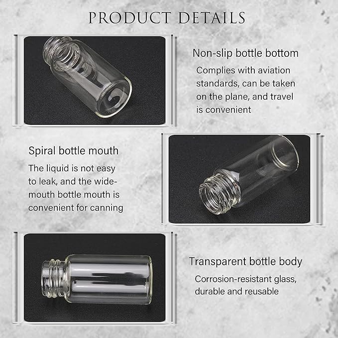 40ml Clear Small Glass Vials 30pcs with Screw Caps(30pcs)
