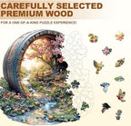 Wooden Puzzles for Adults, Spring Flower Wooden Jigsaw Puzzle for Adults, 465 PCS Unique Shape Wood Puzzles Adult, Birthday Party Gifts for Friends & Family Leisure Time Game Home Decor (XL-17.3*17in)