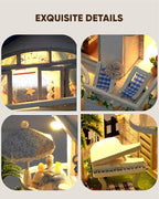 DIY Miniature House Kit, Mini House Kit for Beginners, Mayberry Street Miniatures, Model Building Craft Diorama Kit, Ideal Gifts for Birthday, Christmas(Blue Mansion)