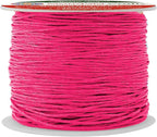 Mandala Crafts 1mm 109 Yards Hot Pink Cotton Waxed Cord for Jewelry Making Bracelet Cord Waxed String - Beading String Thread Jewelry Cords for Necklaces String