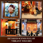 Brick Art Gallery Lighting Building Bricks Set - Town Life City Modular Collection Kit with Minifigures 3400 Pcs for Adults & Teen & Visual Art Lovers