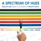 SPARTAN INDUSTRIAL - 1" X 60 yd Blue Tape - 6 Colored Masking Tape Rolls for Home, Office, School Use - No Residue, 5.5 Mil