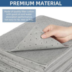 200 PCS Oil Absorbent Pads, 16.5" x 12.6" x 2mm Universal Spill Absorbent Pads Heavy Weight Absorbent Mat Pads for Absorbing Water, Oil, Grease, Coolant, and Other Fluids (Gray)