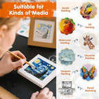 FIXSMITH Mini Stretched Canvas for Painting - 24 Pack 4 x 4 Inch, 2/5” Profile Small Square Canvases, 100% Cotton Blank Canvas, Home Decor Project, Art Supplies for Acrylic Oil Painting