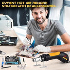 Heat Gun, 700W 212°F~932℉(100°C~500°C) Mini Soldering Heat Gun Hot Air Rework Station with LED Digital Display & 5Pcs Nozzles & 5Pcs Accessories for Crafting Shrink Tubing Electronics DIY(5FT)