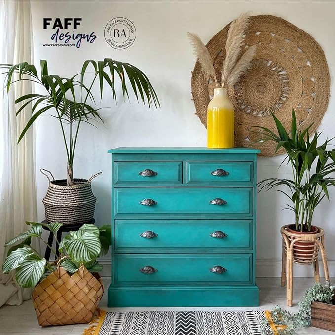 Dixie Belle Paint Company Chalk Finish Furniture Paint - Mermaid Tail (32oz) - Matte Aqua Green Chic Chalk Mineral DIY Furniture Paint