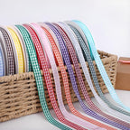 Classic Gingham Checkered Ribbon, Assorted Colors Premium Polyster Plaid Checkered Craft Ribbon for Gift Wrapping, DIY Projects, Hair Bows,Scrapbooking & Party Decor (Orange, 3/8x50Yd)