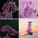 Aluminum Craft Wire, 95 Feet 2.0mm/ 14 Gauge Purple Bendable Soft Metal Aluminum Wire Roll Bulk for DIY Crafts Sculpting Jewelry Making