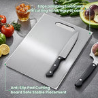 3 Pack Titanium Cutting Boards for Kitchen,100% Pure Titanium, Cutting Edge Hygiene & Durability, Double-sided food-grade Cutting Board For Meats Fruist And Vegetables,Easy to Clean（M+L+XL)