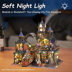 Miniature House Kit, Miniature Kit with Steam Train, Dollhouse Kit for Adults Teen, Mini House Building Kit for Birthday, Rail-Track Secluded City