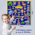 PENGFULL Felt Flannel Board Story Pieces for Toddlers Preschool,Kids Interactive Storytelling Teaching Play Kits for Flannel Board,with Words Felt Pieces(New Zoo)