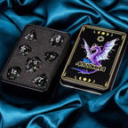ARUOHHA DND Resin Dice Dragon Eye Dice Liquid Core Red Sharp Edged Dice Set with Gift Box, Polyhedral D and D Dice Set Role Playing Game D20 D12 D10 D8 D6 D4