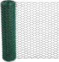 Chicken Wire 15.7 x 315 Inches Chicken Wire Fencing Mesh Green PVC Coated Floral Chicken Wire for Crafts Poultry Garden, Hexagonal Galvanized Chicken Coop Rabbit Wire Fencing Netting