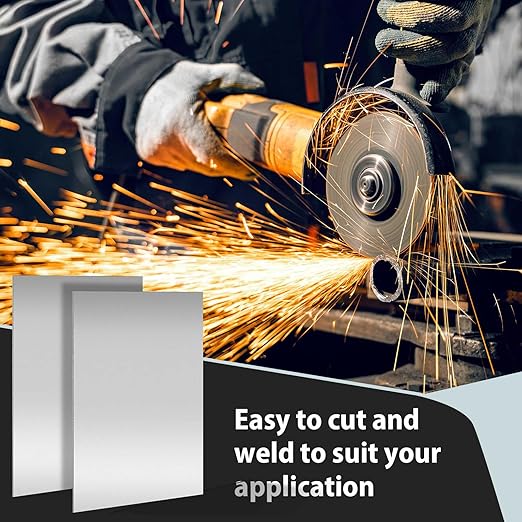 4 Pcs 16 Gauge 12 x 6 Inch Metal Steel Sheet Steel Plate Mild Carbon Cold Rolled Square Weldable Metal Panels for Outside Industrial DIY Use Projects Weld Accessories