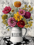 Moohue 14ct Counted Stamped Cross Stitch Kits for Adults Flowers Printed Cross Stitch Patterns Art Crafts Cross Stitch Supplies (Flowers 13)