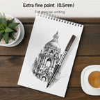 RIANCY Black Fine Point Gel Pens 12Pcs 0.5mm Gel Ballpoint Pens Black Liquid Ink Pens No Smear No Bleed, Smooth Writing Pen for Journaling Note Taking Drawing Sketching Coloring Office School Supplies