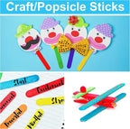 60 Pieces Jumbo Colored Popsicle Sticks, 8 Inch Natural Colored Wooden Craft Sticks, Multi-Purpose Rainbow Ice Cream Sticks for DIY Classroom Crafts, Home Art Projects and Plant Labels