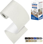 KING MOUNTAIN Linen Repair Patches, Self-Adhesive Linen Fabric Patches, 4 X 63 inch Extra Size, Multi Color, Can be Used for Linen Sofa Repair and Linen Clothes Repair (White)