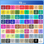 Banral Alcohol Markers Set, 72 Colors Dual Tip Alcohol Based Art Marker for Artists, Permanent Drawing Markers for Adult Coloring Sketching Illustration with Case and Holders