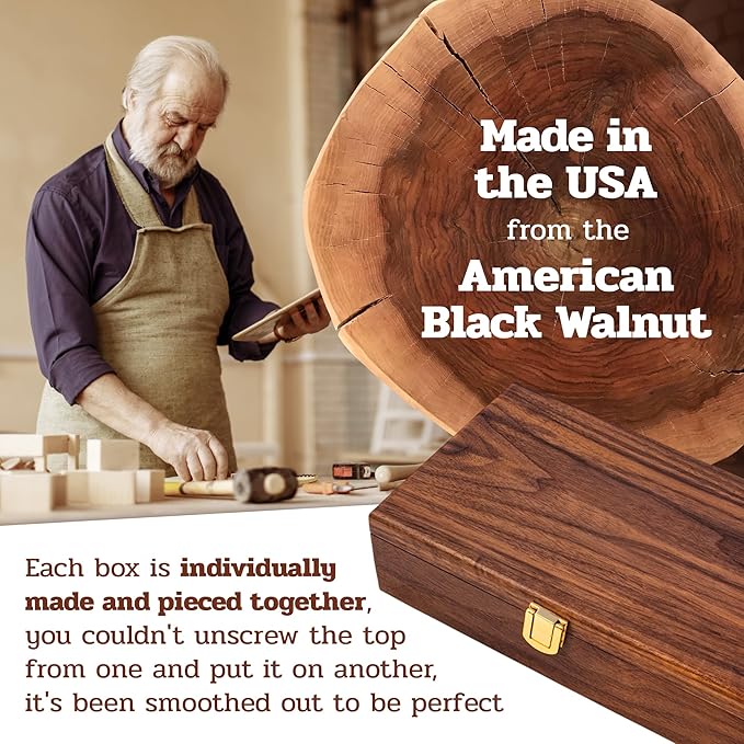 Alex Cramer The Nines Double 9 Domino Set - American-Made Solid Walnut Case Holds Our 55-Piece Domino Set for Adults