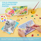 Pacocoast Water Color Paper Bulk, 5.5"x8.5" Art Sketch Book, Pack of 3 (90 Sheets), (140lb/300g) Artist Watercolor Drawing Paper for Kids Adults, Watercolor Pad for Paint, Pencil, Pastel, Crayon