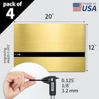 Trotec | Metallic Looking Acrylic Sheet | 12"x20"x1/8", 4 Pcs | Brushed Gold/Black | Metallic Finish - Scratch Resistant for Laser Engraving & Cutting,Printing,Glowforge,Name Plate | USA Made