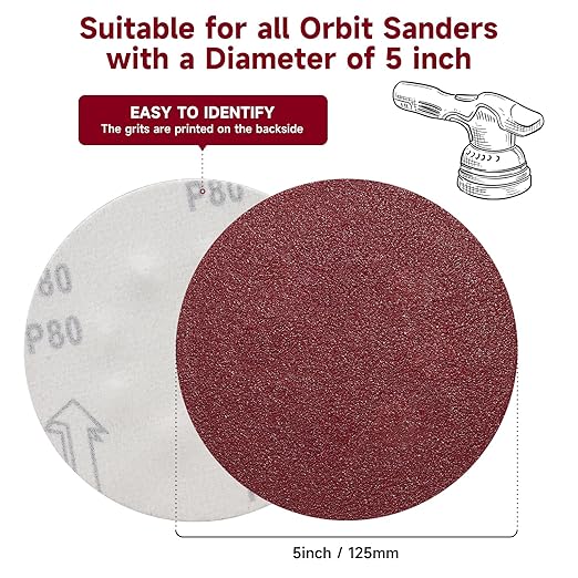 5 Inch 100 PCS Sanding Disc 1500 Grit,Hook and Loop Sanding Discs for Random Orbital Sander