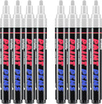 White Paint Pens Paint Markers - 8 Pack Permanent Quick Dry Waterproof Marker Pens for Rocks Wood Fabric Plastic Canvas Glass Mugs Metal Tire Stone