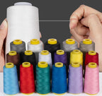 Serger Thread Cones 4 Pack of 3000 Yards Each, All Purpose White Sewing Thread, Polyester Thread 40S/2 White Thread for Sewing Serger&Overlock, Quilting, Piecing, Sewing Machine