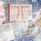 4Pcs Girl Pre-Cut Sticker Books, PET and Washi Designs for Scrapbooking, Journaling Supplies, Junk Journal Ephemera, Includes Organizer