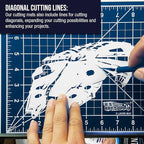 U.S. Art Supply 18" x 24" Self-Healing Cutting Mat 5-Ply - Double-Sided White/Blue Craft Mat, Non-Slip Cutting Mats for Crafts, Sewing, Quilting, Scrapbooking