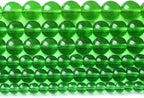 38pcs 10mm Smooth Green Crystal Glass Quartz Beads Round Loose Beads for Jewelry Making DIY Bracelet Necklace 15" Energy Healing Power Stone Beads (10mm, Green Crystal Glass)
