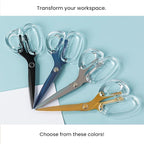 OfficeGoods 9” Stainless Steel Acrylic Scissors for Office and Home - Aesthetic and Sharp All Purpose Scissors, Perfect for Sewing, Arts and Crafts - Pink Silver Metal