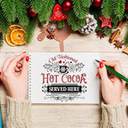 Christmas Stencils for Painting on Wood 12" Large Christmas Stencils for Crafts Reusable Santa Hot Coca Candy Cane Holiday Stencil Drawing Templates for Wood Fabrics Porch Hanger Winter Decor