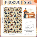 Pineraap 12 Sheets Carpenter Wrapping Paper, Woodworking Tools & Craftsman Printed Gift Wrap Decorative Craft Paper for DIY Projects, Birthdays, Father's Day, or Handyman Celebrations, 20 x 28 inch