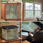 DKTIE Window Film Privacy with Installation Tools, Decorative Stained Glass Window Clings for Home, Static Cling Window Sticker for Front Door, Bathroom, Glass Door (Dark Green, 35.4'' x 78.7'')