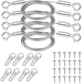 Picture Hanging Kit for Frames & Mirrors - Picture Hanging Wire Kit, 4 pcs Adjustable Wire 2 m (6.56 ft) x 1 mm with Clips, 50 lb; 8 3-Hole D-Ring Hangers; Braided Heavy Duty Cord; Wall Hardware, Art