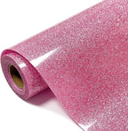 Glitter HTV Heat Transfer Vinyl Rolls- 10" x 8ft. Glitter HTV for Shirts. Iron on Vinyl and Heat Transfer Vinyl for All Cutters Machines. Easy to Cut & Weed Heat Vinyl Designs (Rouge Powder)