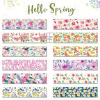12 Rolls Flower Washi Tape Set, Floral Masking Tape, Spring Colorful Garden Themed Decorative Paper Tape for Monther's Day Scrapbooks Journals Vision Boards Planners DIY Crafts 16.4FT