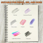 Sketch Book 9" x 11"，2 Pack 80-Sheets (68lb/100gsm)，Double-Sided Hardbound Sketchbook, Spiral Bound,Acid Free Painting Art Paper for Kids and Adults
