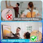 Picture Hanging Kit for Frames & Mirrors - Picture Hanging Wire Kit, 4 pcs Adjustable Wire 2 m (6.56 ft) x 1 mm with Clips, 50 lb; 8 3-Hole D-Ring Hangers; Braided Heavy Duty Cord; Wall Hardware, Art