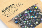 275 pcs Set of Czech Faceted Glass Beads, Fire-Polished Round Crystal Vitrail - 3mm (100pcs), 4mm (100pcs), 6mm (50pcs), 8mm (25pcs) kit for Jewelry Making