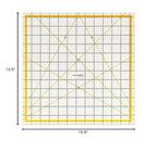 KERING Extra-Large Quilting Ruler - 12.5x12.5 inch Anti-Slip Acrylic Ruler for Patchwork Piecing, Bias Strips & Rotary Cutting, Professional Quilter's Must-Have Tool