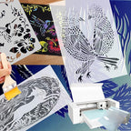 15 Sheets 7.5 mil Acetate Mylar Sheet 12 x 24 inch Transparent PET Blank Stencil Sheet for Cricut, Silhouette, Craft Template Material (Flat Packaging)
