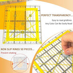 Quilting Rulers, Sewing Ruler (2.78"x12", 3.5", 4.5", 6", 9.5", 12.5"), Acrylic Ruler for Cutting Fabric, Rulers for Quilting and Sewing, Non Slip Sewing Supplies