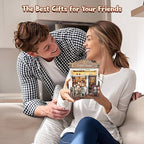 DIY Miniature House Kit, Coffee Shop Book Nook Kit, Mini Building Kit, Dollhouse Kit for Adults and Teens, 3D Wooden Puzzles with LED Light, Craft Kit for Family and Friends(Retro Coffee Shop)