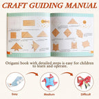 Pigipigi Kids Craft Origami Paper Kit for Kids Ages 5-8 8-12, with Guiding Book, 360 Sheets DIY Art and Crafts Supplies,Colorful Folding Papers Set Projects Gifts Activity for Boy Girl Toys(Japanese)