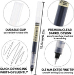 RIANCY Liquid Ink Rollerball Gel Pens, 0.5mm Extra Fine Point Tip, 24ct Assorted Colors, Smooth Writing No Smear No Bleed, Vibrant for Journaling, Drawing, Sketching, School Notes & Art Supplies