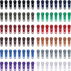 DOITEM 96Pcs Zipper Repair Kit Zipper Replacement 3# Zipper Pull Rescue Kit for Clothing Jackets Purses Luggage (12 Colors)
