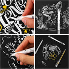 0.6mm Fine Point Silver Gel Pens, 3-Pack for Artists Drawing on Black Paper, Sketching, Adult Coloring Books & Modern Crafts